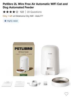 Petlibro 2L Wire Free Air Automatic WiFi Cat and Dog Automated Feeder